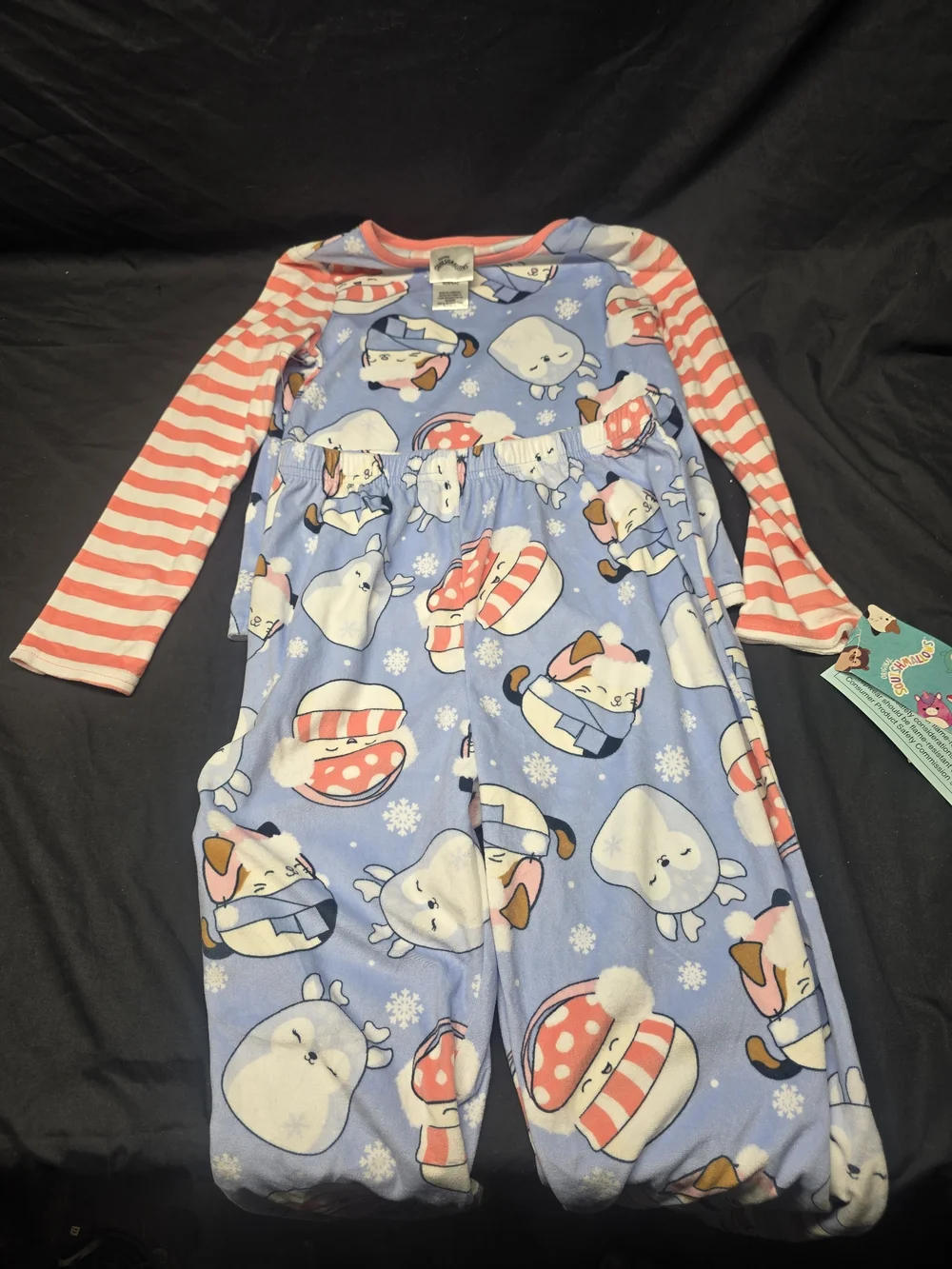 NWT Original Squishmallows Girls Fleece Pajama Set Size S 6/6X Winter Holiday